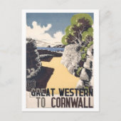 Cornouailles, côte, Angleterre, carte postale voya (Devant)
