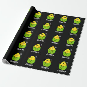 Cornpassision Funny Compassionate Corn Pun Dark BG Cadeaupapier