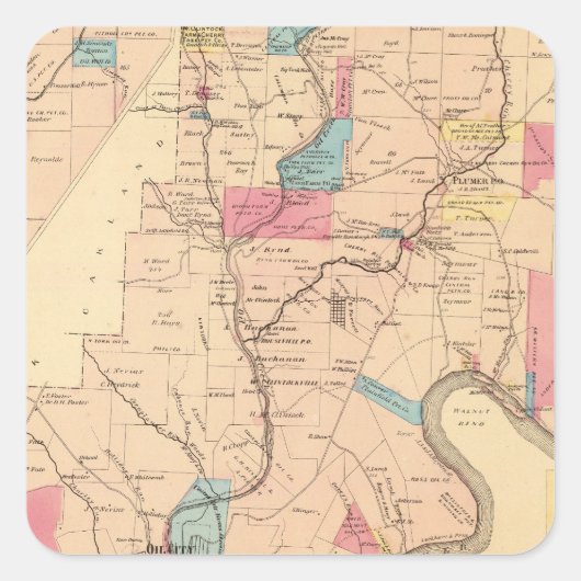 Cornplanter Township Vierkante Sticker (Voorkant)