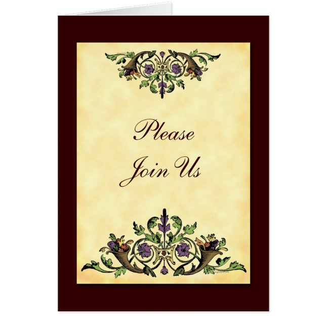 Cornucopia Aangepaste Thanksgiving Gevouwen Uitnod (Voorkant)