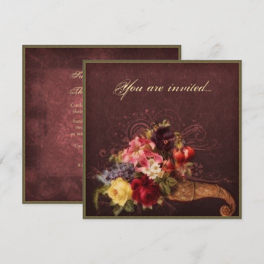 Cornucopia Bouquet Kaart (Voorkant / Achterkant)