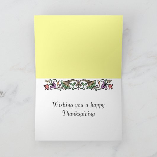 Cornucopia Custom Thanksgiving Kaart (Binnen)