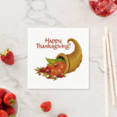 Cornucopia Happy Thanksgiving Servet (Insitu)