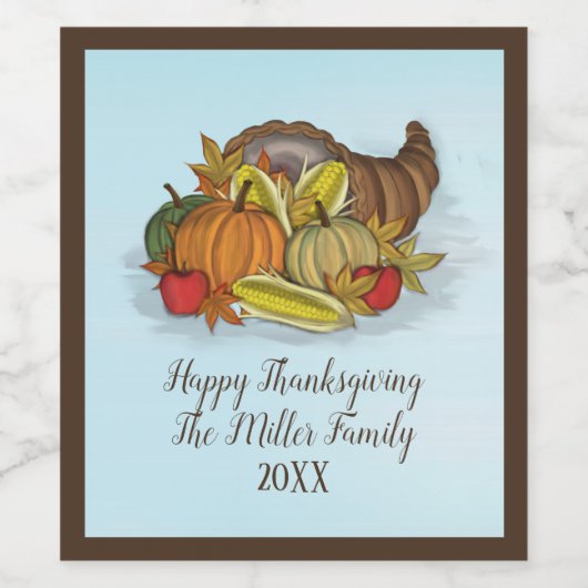 Cornucopia Harvest Wijn Etiket (Enkel label)