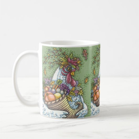 CORNUCOPIA HEN, GRÂCE AU POULET CLASSIQUE MUG (Gauche)