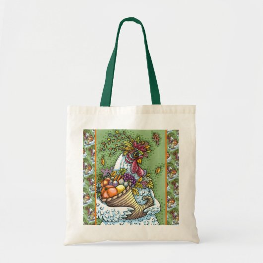 CORNUCOPIA HEN, THANKSGIVING CHICKEN HERFST HARVES TOTE BAG (Voorkant)