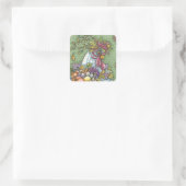 CORNUCOPIA HEN, THANKSGIVING CHICKEN STICKERS Squ (Sac)
