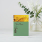 CORNUCOPIA MONOGRAM, felgeel goud, groen Visitekaartje (Staand voorkant)