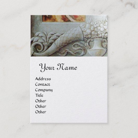 CORNUCOPIA MONOGRAM, grijs geel platina metaal Visitekaartje (Voorkant)