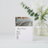 CORNUCOPIA MONOGRAM, grijs geel platina metaal Visitekaartje (Staand voorkant)