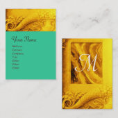 CORNUCOPIA MONOGRAM, helder, goud, geel, groen Visitekaartje (Voorkant / Achterkant)