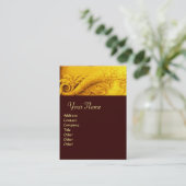 CORNUCOPIA MONOGRAM ,helder goudgeel bruin Visitekaartje (Staand voorkant)