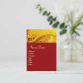 CORNUCOPIA MONOGRAM, helder goudgeel ,rood Visitekaartje (Staand voorkant)