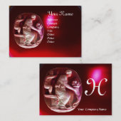CORNUCOPIA MONOGRAM, helder rood, zwart wit Visitekaartje (Voorkant / Achterkant)