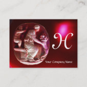 CORNUCOPIA MONOGRAM, helder rood, zwart wit Visitekaartje (Achterkant)