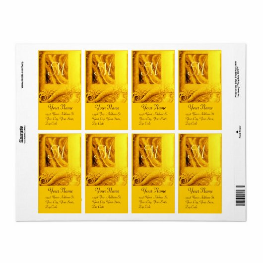 CORNUCOPIA MONOGRAM, helderbruin Etiket (Full Sheet)