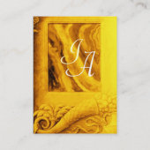 CORNUCOPIA MONOGRAM, heldergeel, blauw Visitekaartje (Achterkant)