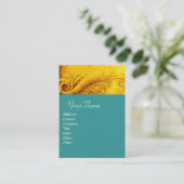 CORNUCOPIA MONOGRAM heldergoudgeel, blauwgroen, bl Visitekaartje (Staand voorkant)