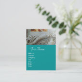 CORNUCOPIA MONOGRAM, heldergrijs, blauwgroen, blau Visitekaartje (Staand voorkant)