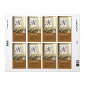 CORNUCOPIA MONOGRAM, zwart-wit grijs bruin Etiket (Full Sheet)