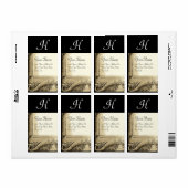 CORNUCOPIA MONOGRAM, zwart-wit grijs zwart Etiket (Full Sheet)