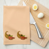 Cornucopia Row Peach Serviettes de cuisine (Quart Plié)