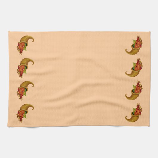 Cornucopia Row Peach Serviettes de cuisine (Horizontal)