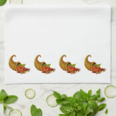 Cornucopia Row White Kitchen Serviettes (Plié)