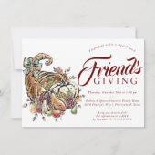 Cornucopia sublimatie |  Red Friendsgiving Kaart (Voorkant)