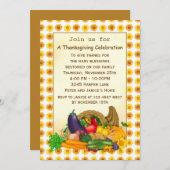 Cornucopia Thanksgiving Invitation (Devant / Derrière)