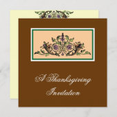 Cornucopia  Thanksgiving Kunstuitnodigingen Kaart (Voorkant / Achterkant)