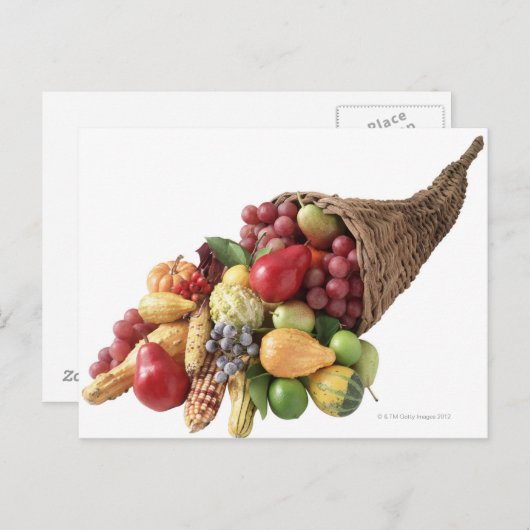 Cornucopia van groenten en fruit briefkaart (Voorkant / Achterkant)