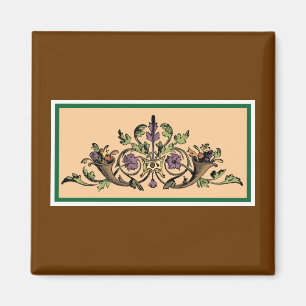 Cornucopia Vintage Thanksgiving Art Magnet
