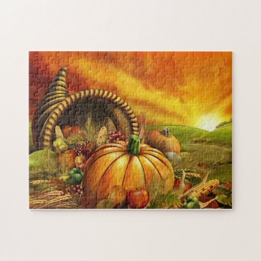 Cornucopie Thanksgiving Puzzle Legpuzzel (Horizontaal)
