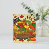 Cornucopie vol groenten briefkaart (Staand voorkant)