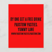 Cornwall Cornish Pasties Engels eten Flyer (Achterkant)