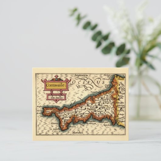 Cornwall, Cornwaile Comté Angleterre Carte Antiqua (Debout devant)