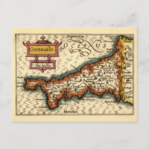 Cornwall, Cornwaile County England Antiquarische k Briefkaart