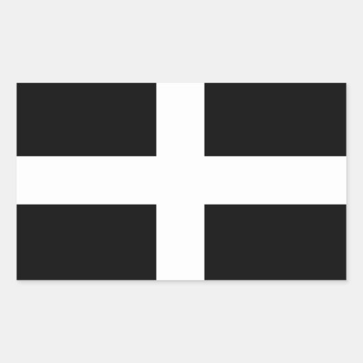 Cornwall - Cornwall Vlag / St. Piran's Rechthoekige Sticker (Voorkant)