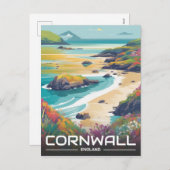 Cornwall County Engeland Cornwall kustlijn Feestdagenkaart (Voorkant / Achterkant)