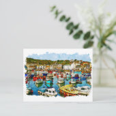 Cornwall Engeland haven Briefkaart (Staand voorkant)