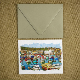 Cornwall Engeland haven Briefkaart