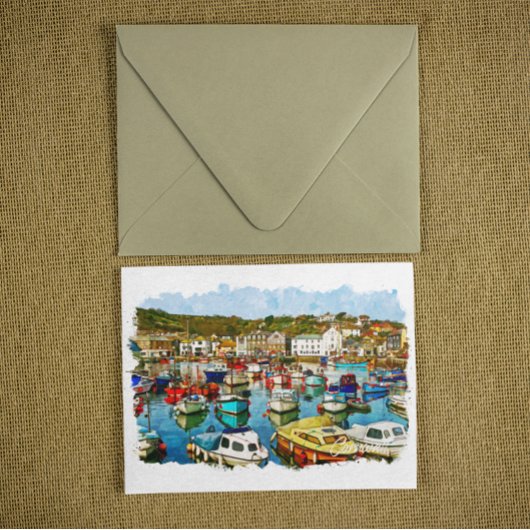 Cornwall Engeland haven Briefkaart