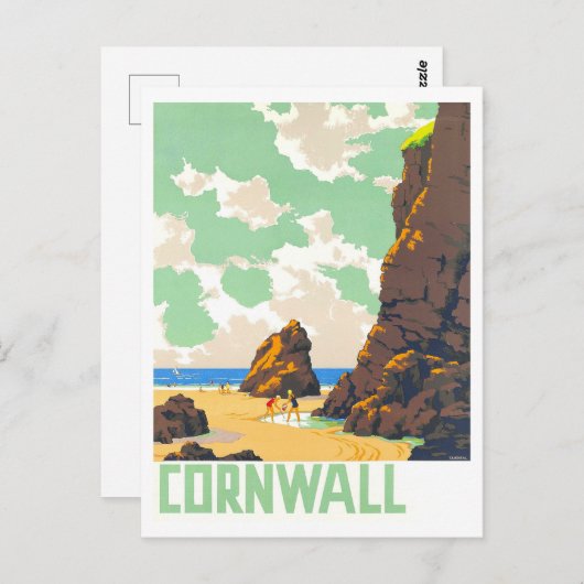 Cornwall, Engeland, Reisposter Briefkaart (Voorkant / Achterkant)