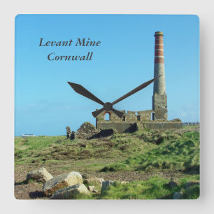 Cornwall Engeland van de Mijn van Levant Foto Vierkante Klok