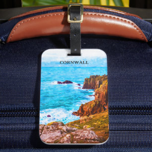 Cornwall Engeland Verenigd Koninkrijk Kustlandscha Bagagelabel