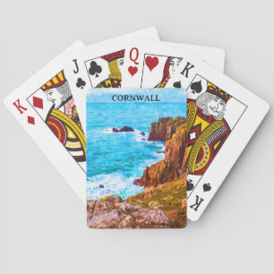 Cornwall Engeland Verenigd Koninkrijk Kustlandscha Pokerkaarten