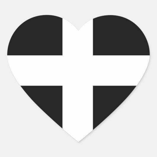 Cornwall Flag Hart Sticker (Voorkant)