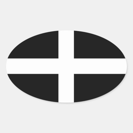 Cornwall Flag Ovale Sticker (Voorkant)