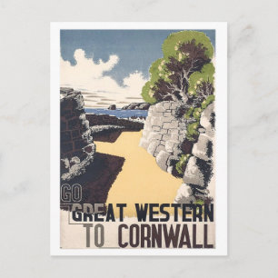 Cornwall, kust, Engeland, vintage reisbriefkaart Briefkaart